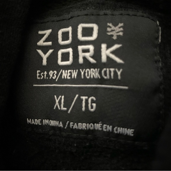 Zoo York Mens Vintage Hoodie XL Black Pullover All Over Print Skate Streetwear - Picture 6 of 8